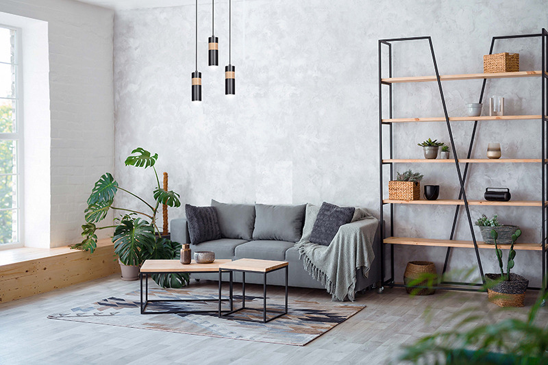Suspension Akari base en métal avec abat-jour en tube scandinave au design contemporain par Emibig
