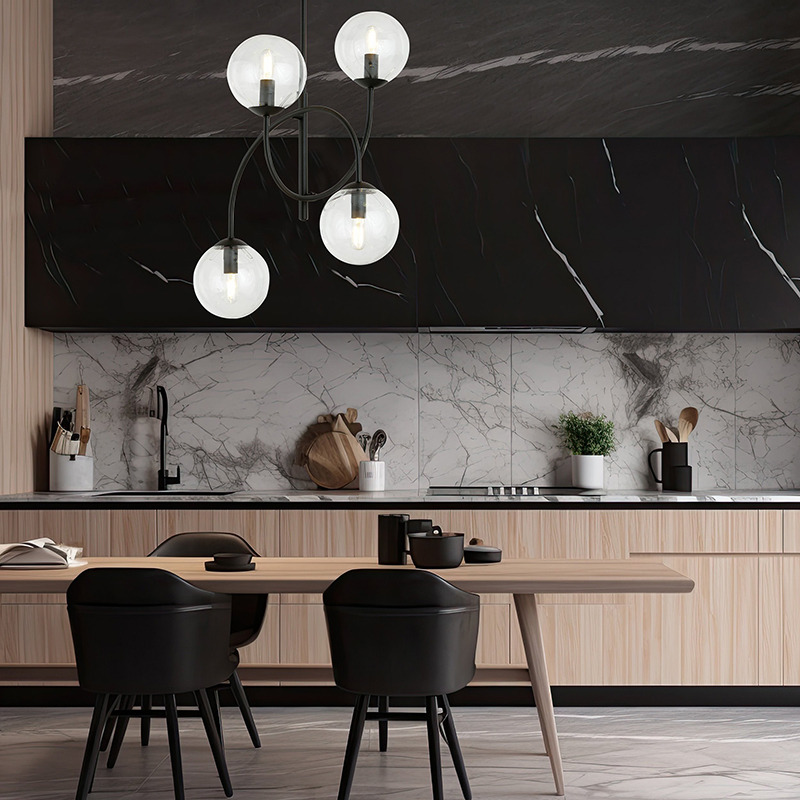 Plafonnier Archi avec base en métal noir et bras en forme d'arche au design contemporain par Emibig Plafonnier Archi avec base en métal noir et bras en forme d'arche au design contemporain par Emibig