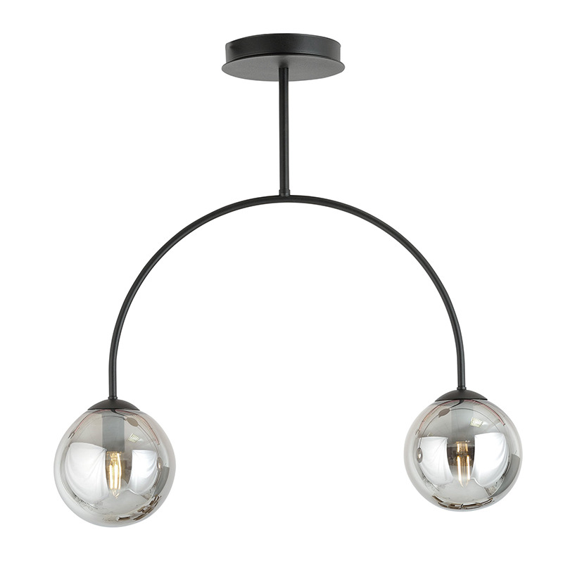 Plafonnier Archi avec base en métal noir et bras en forme d'arche au design contemporain par Emibig Plafonnier Archi avec base en métal noir et bras en forme d'arche au design contemporain par Emibig
