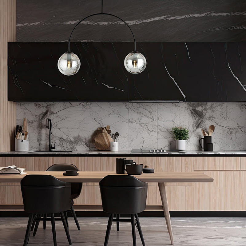 Plafonnier Archi avec base en métal noir et bras en forme d'arche au design contemporain par Emibig Plafonnier Archi avec base en métal noir et bras en forme d'arche au design contemporain par Emibig