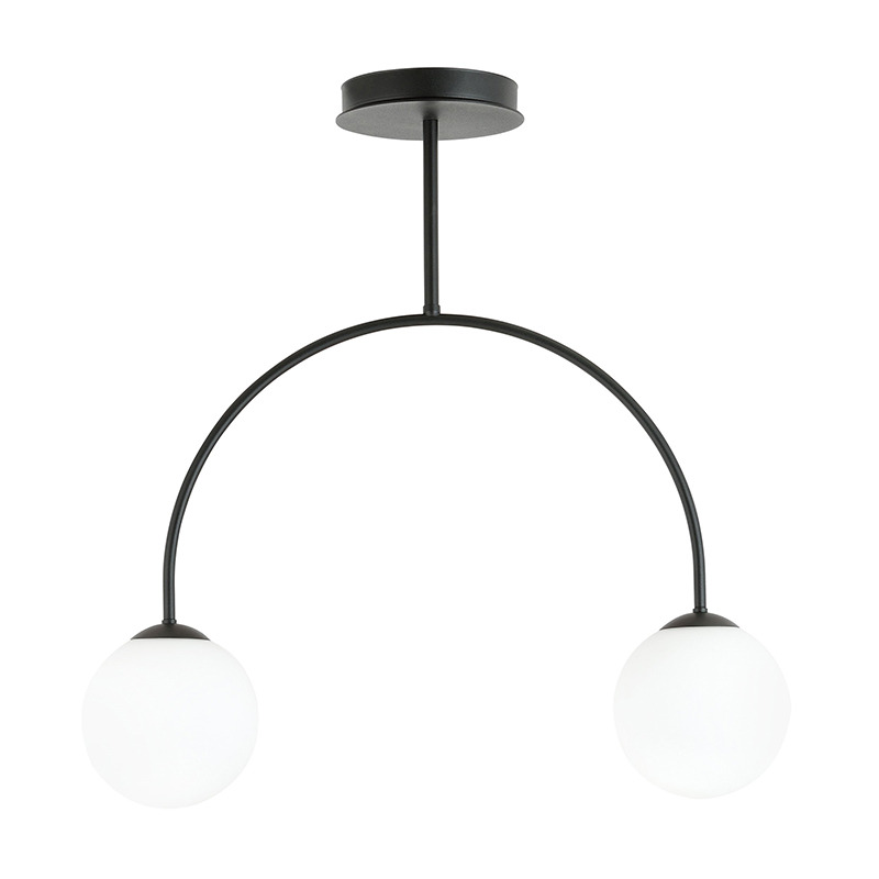 Plafonnier Archi avec base en métal noir et bras en forme d'arche au design contemporain par Emibig Plafonnier Archi avec base en métal noir et bras en forme d'arche au design contemporain par Emibig