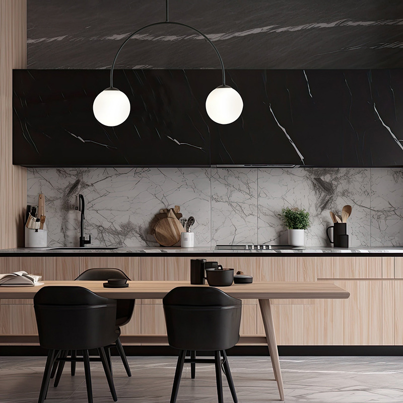 Plafonnier Archi avec base en métal noir et bras en forme d'arche au design contemporain par Emibig Plafonnier Archi avec base en métal noir et bras en forme d'arche au design contemporain par Emibig