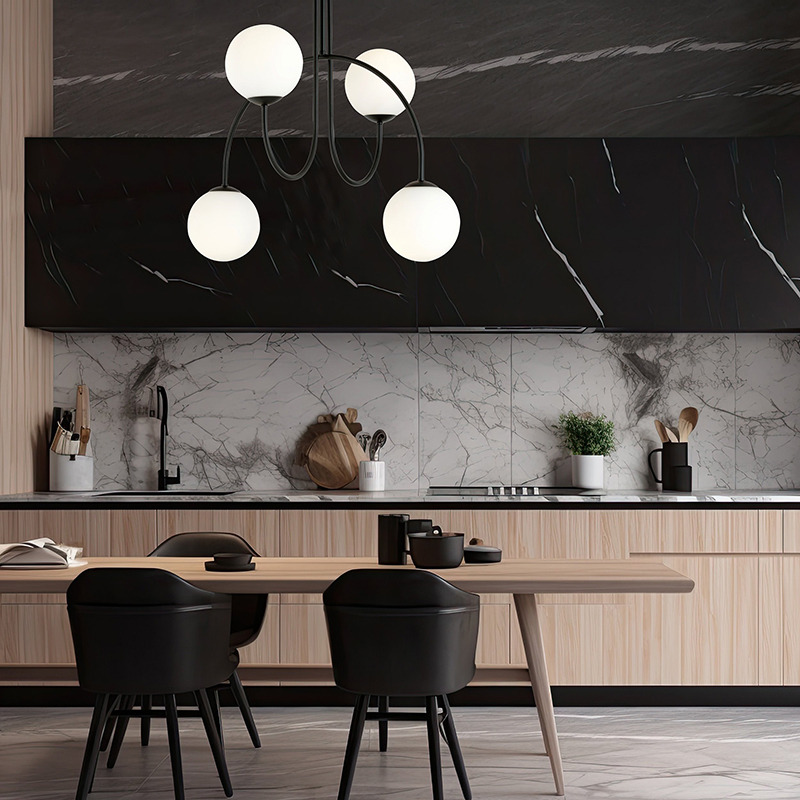 Plafonnier Archi avec base en métal noir et bras en forme d'arche au design contemporain par Emibig Plafonnier Archi avec base en métal noir et bras en forme d'arche au design contemporain par Emibig