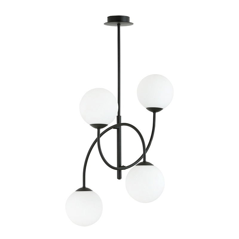 Plafonnier Archi avec base en métal noir et bras en forme d'arche au design contemporain par Emibig Plafonnier Archi avec base en métal noir et bras en forme d'arche au design contemporain par Emibig