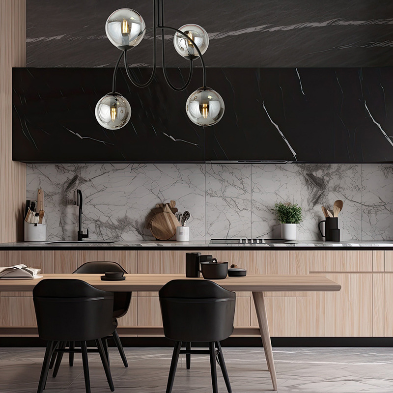 Plafonnier Archi avec base en métal noir et bras en forme d'arche au design contemporain par Emibig Plafonnier Archi avec base en métal noir et bras en forme d'arche au design contemporain par Emibig