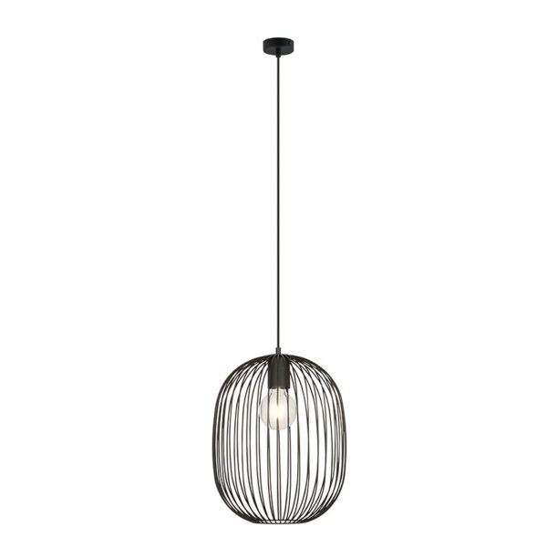 Suspension Onyx avec base en métal et abat-jour en fil de forme ovale au design contemporain par Emibig