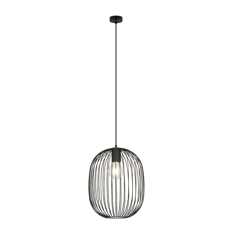 Suspension Onyx avec base en métal et abat-jour en fil de forme ovale au design contemporain par Emibig