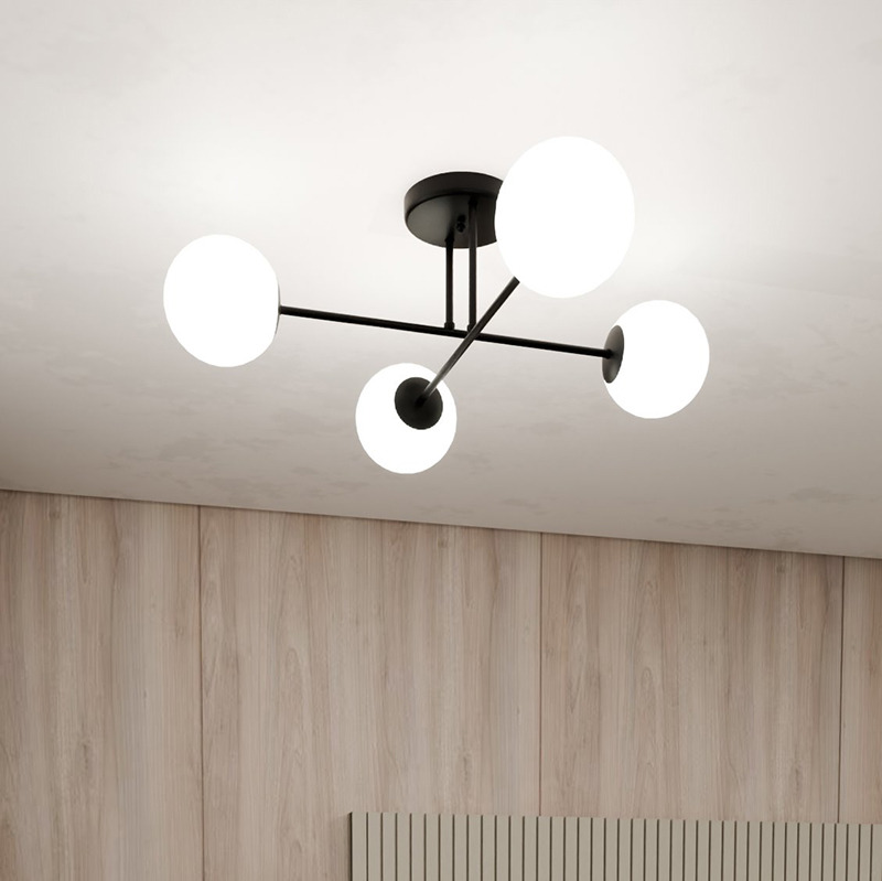 Plafonnier Roma avec base en métal à bras multiple au design contemporain par Emibig Plafonnier Roma avec base en métal à bras multiple au design contemporain par Emibig