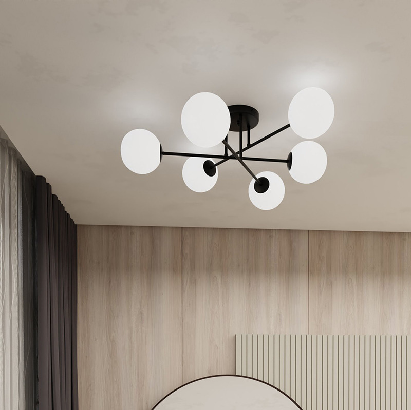 Plafonnier Roma avec base en métal à bras multiple au design contemporain par Emibig Plafonnier Roma avec base en métal à bras multiple au design contemporain par Emibig