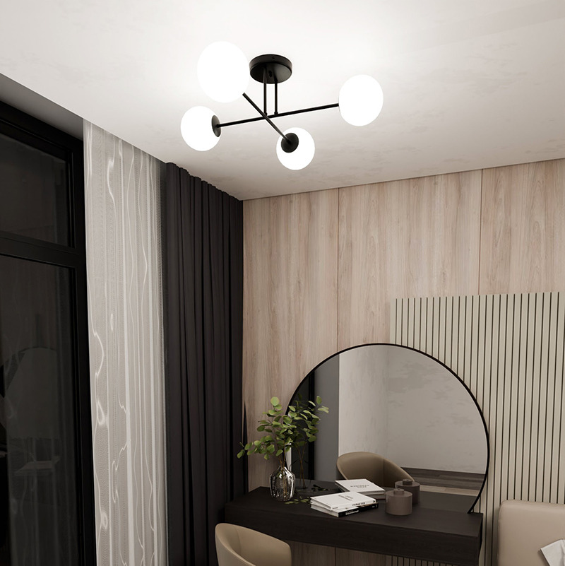 Plafonnier Roma avec base en métal à bras multiple au design contemporain par Emibig Plafonnier Roma avec base en métal à bras multiple au design contemporain par Emibig