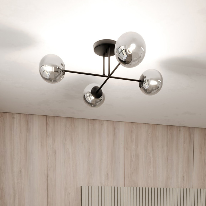 Plafonnier Roma avec base en métal à bras multiple au design contemporain par Emibig Plafonnier Roma avec base en métal à bras multiple au design contemporain par Emibig