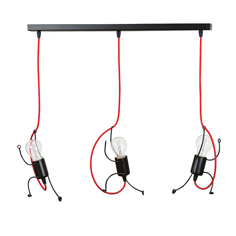 Suspension Bobi avec base en métal et abat-jour en forme de silhouette humaine au design contemporain par Emibig