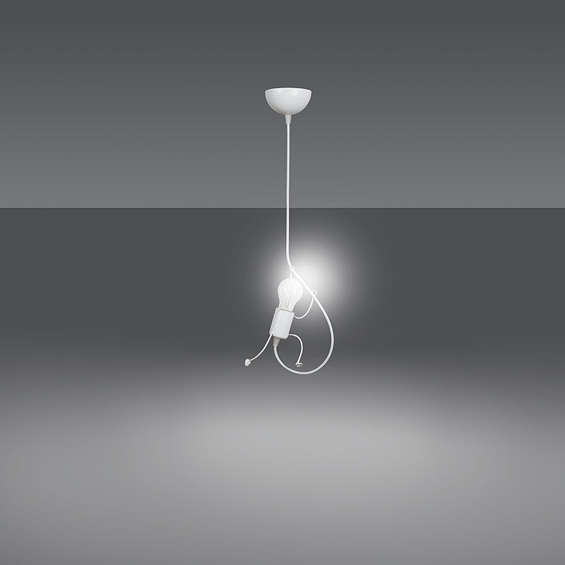 Suspension Bobi avec base en métal et abat-jour en forme de silhouette humaine au design contemporain par Emibig