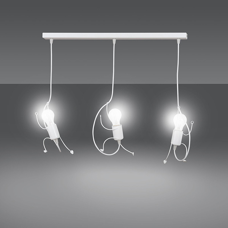 Suspension Bobi avec base en métal et abat-jour en forme de silhouette humaine au design contemporain par Emibig