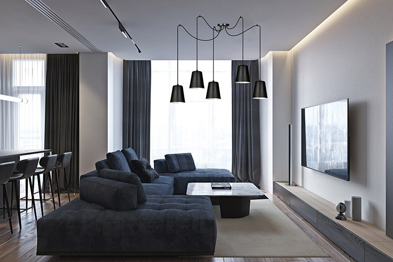 Suspension Link en forme d'araignée avec base en métal et abat-jour au design contemporain par Emibig Suspension Link en forme d'araignée avec base en métal et abat-jour au design contemporain par Emibig