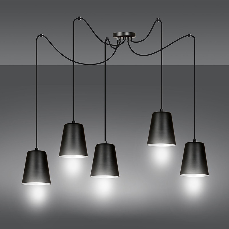 Suspension Link en forme d'araignée avec base en métal et abat-jour au design contemporain par Emibig Suspension Link en forme d'araignée avec base en métal et abat-jour au design contemporain par Emibig