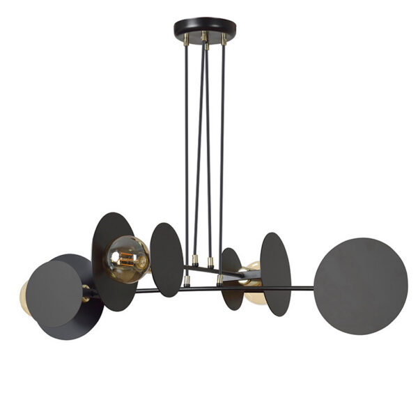 Suspension Idea base en métal et détail doré avec abat-jour en disque au design contemporain par Emibig