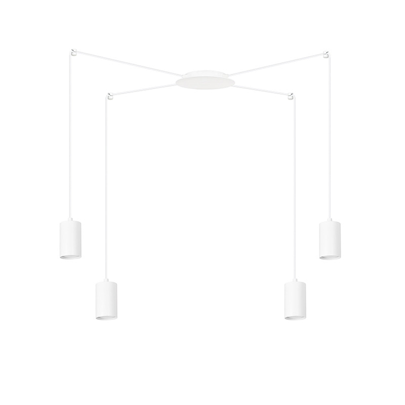 Suspension Traker en forme d'araignée avec base en métal et abat-jour en tube au design contemporain par Emibig Suspension Traker en forme d'araignée avec base en métal et abat-jour en tube au design contemporain par Emibig