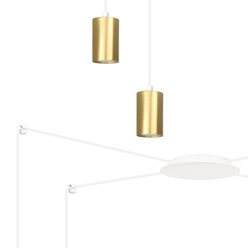 Suspension Traker en forme d'araignée avec base en métal et abat-jour en tube au design contemporain par Emibig Suspension Traker en forme d'araignée avec base en métal et abat-jour en tube au design contemporain par Emibig