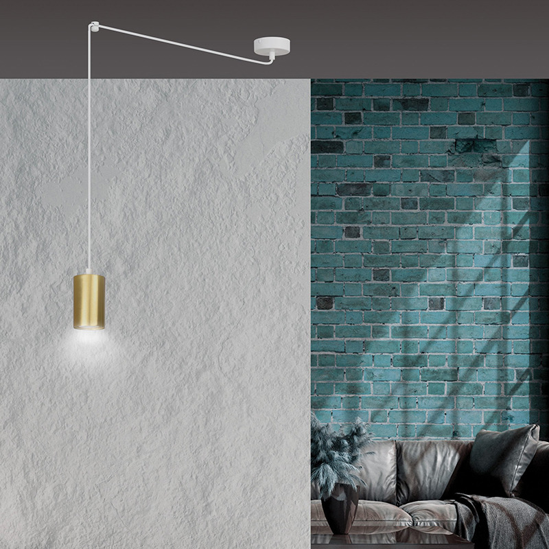 Suspension Traker en forme d'araignée avec base en métal et abat-jour en tube au design contemporain par Emibig Suspension Traker en forme d'araignée avec base en métal et abat-jour en tube au design contemporain par Emibig