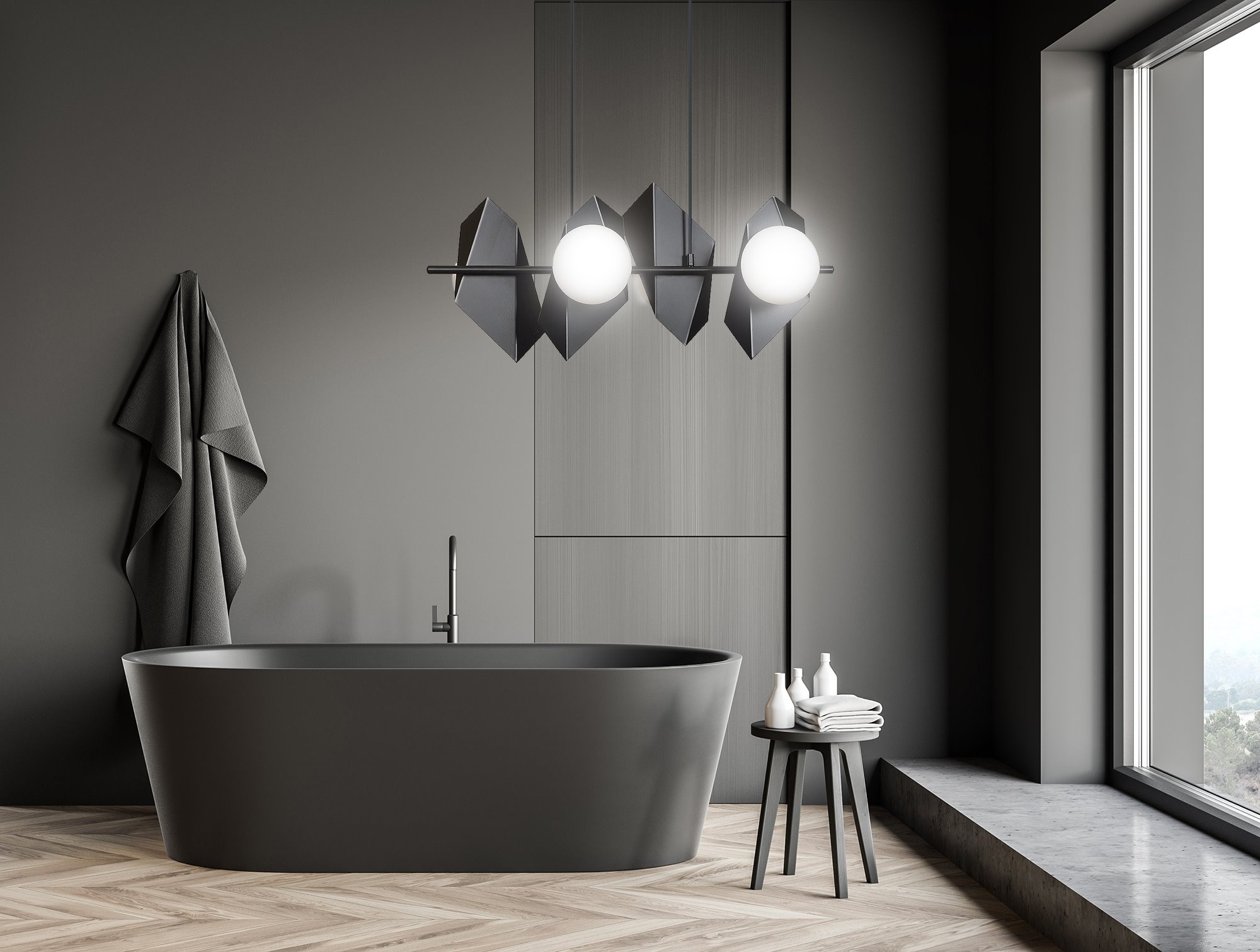 Suspension Drifton base en métal de forme geométrique au design contemporain par Emibig Suspension Drifton base en métal de forme geométrique au design contemporain par Emibig