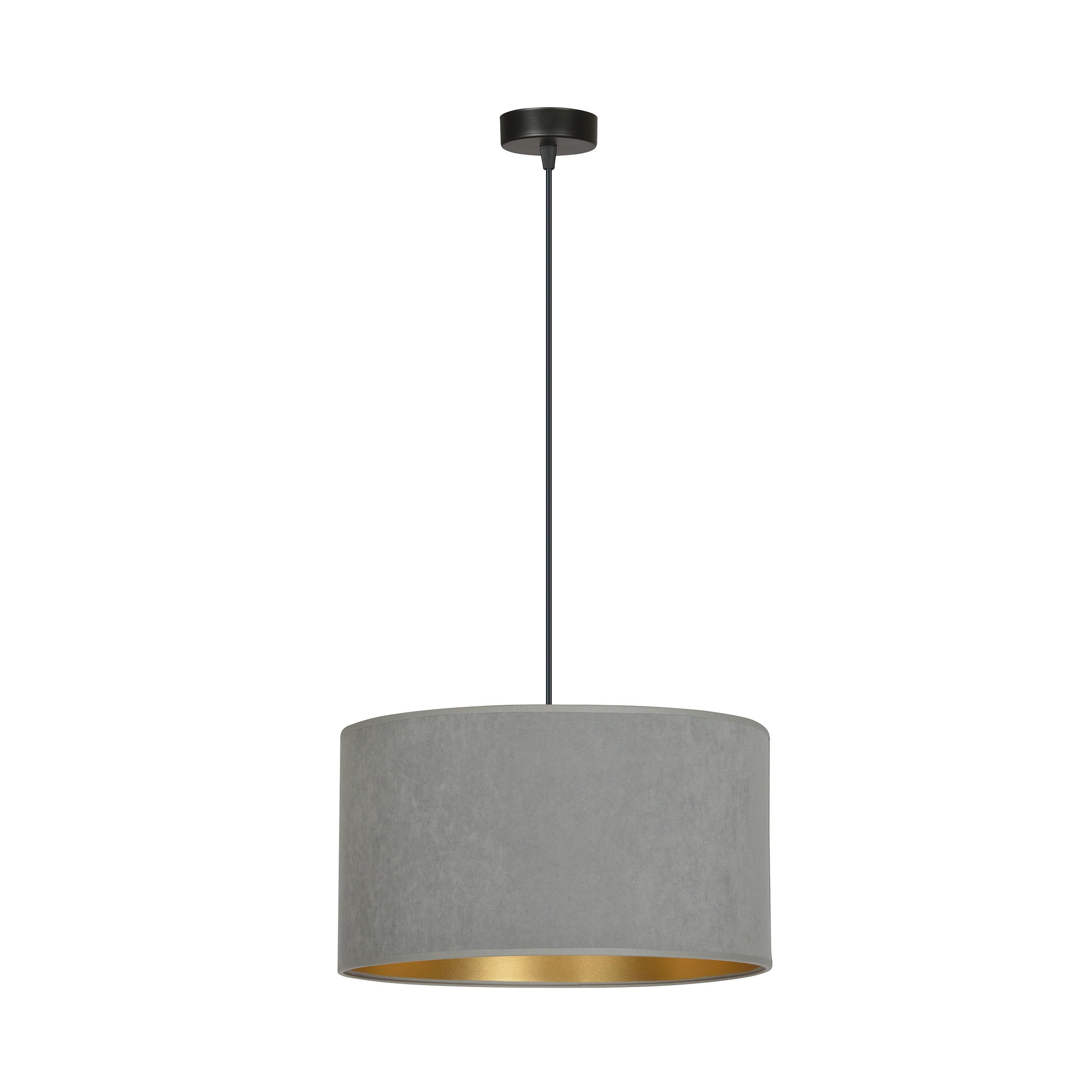 Suspension Hilde base en métal circulaire et abat-jour en velours au design contemporain par Emibig