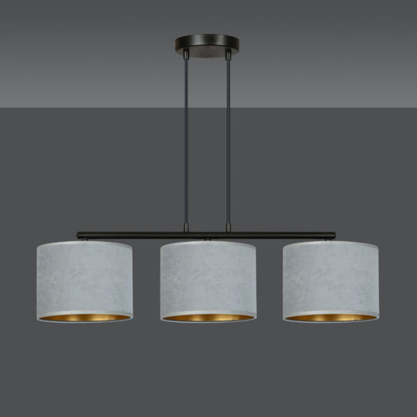 Suspension Hilde base en métal et abat-jour en velours au design contemporain par Emibig