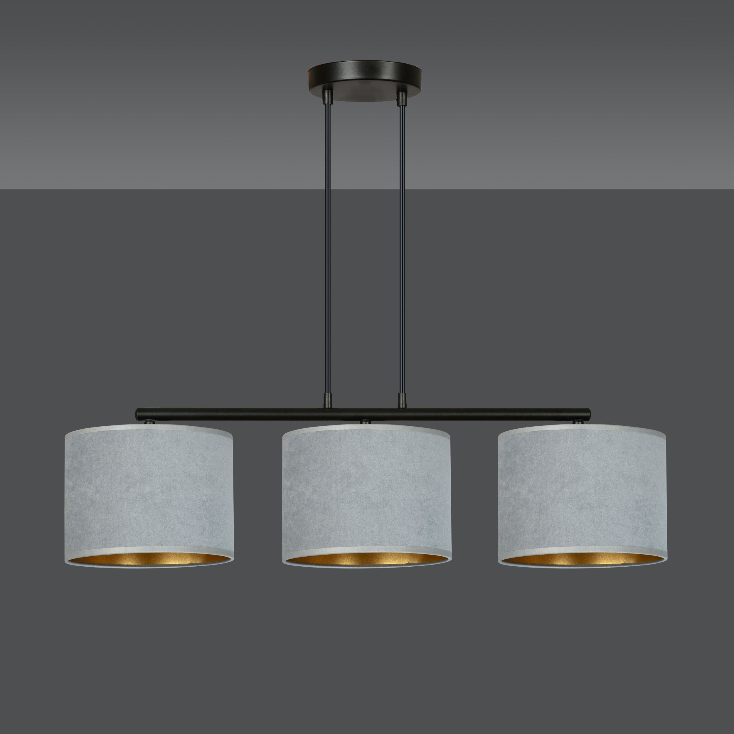 Suspension Hilde base en métal et abat-jour en velours au design contemporain par Emibig