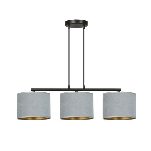 Suspension Hilde base en métal et abat-jour en velours au design contemporain par Emibig