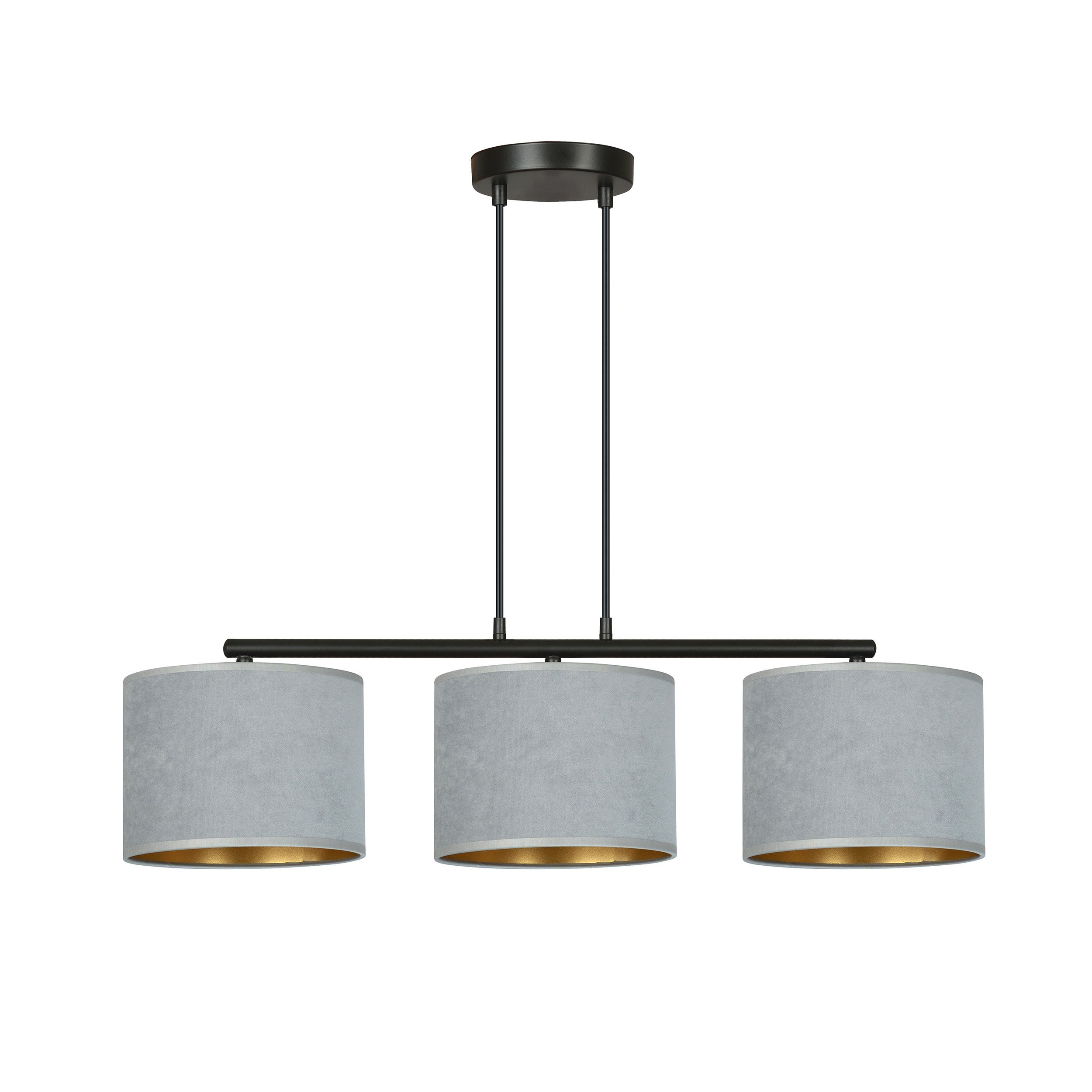 Suspension Hilde base en métal et abat-jour en velours au design contemporain par Emibig