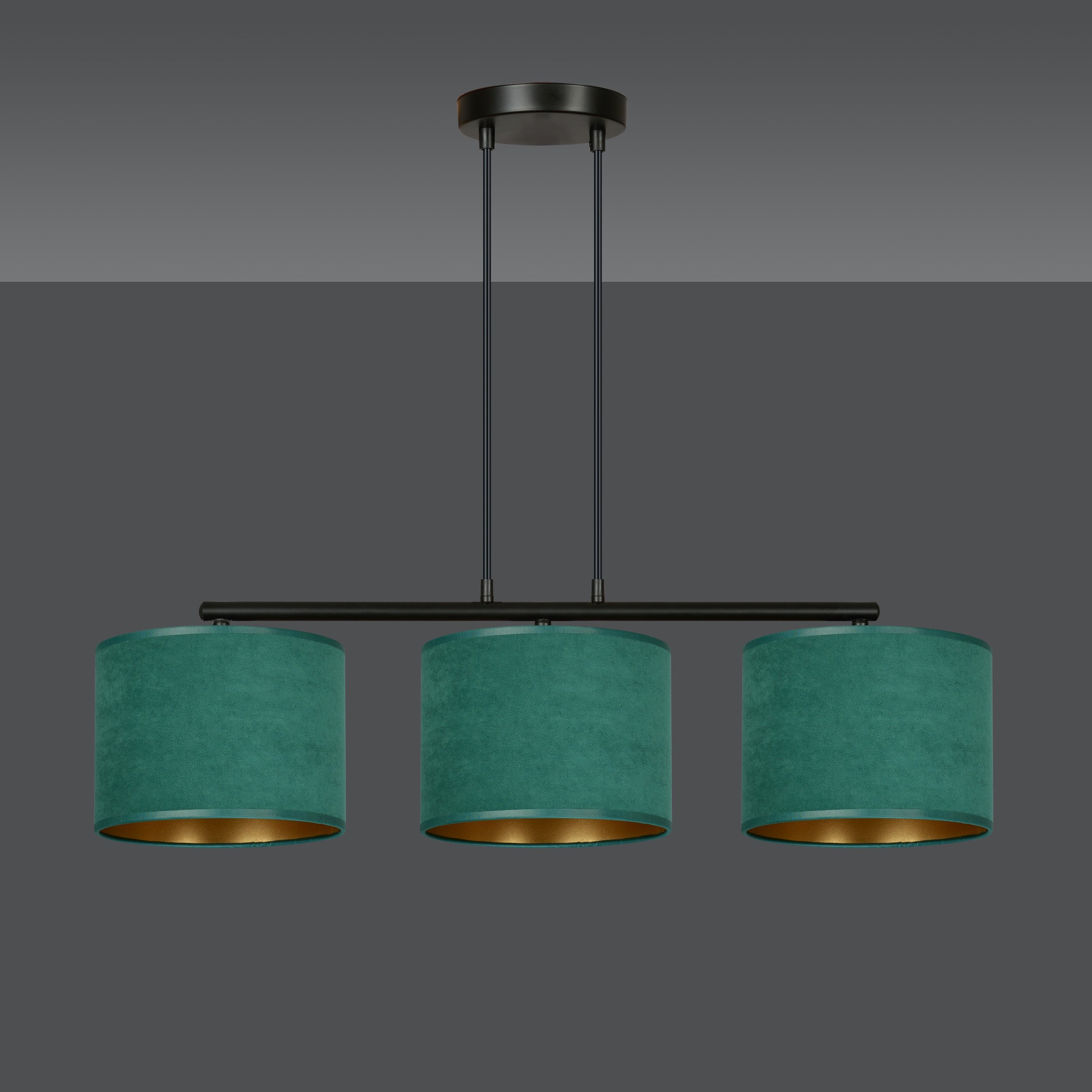 Suspension Hilde base en métal et abat-jour en velours au design contemporain par Emibig Suspension Hilde base en métal et abat-jour en velours au design contemporain par Emibig