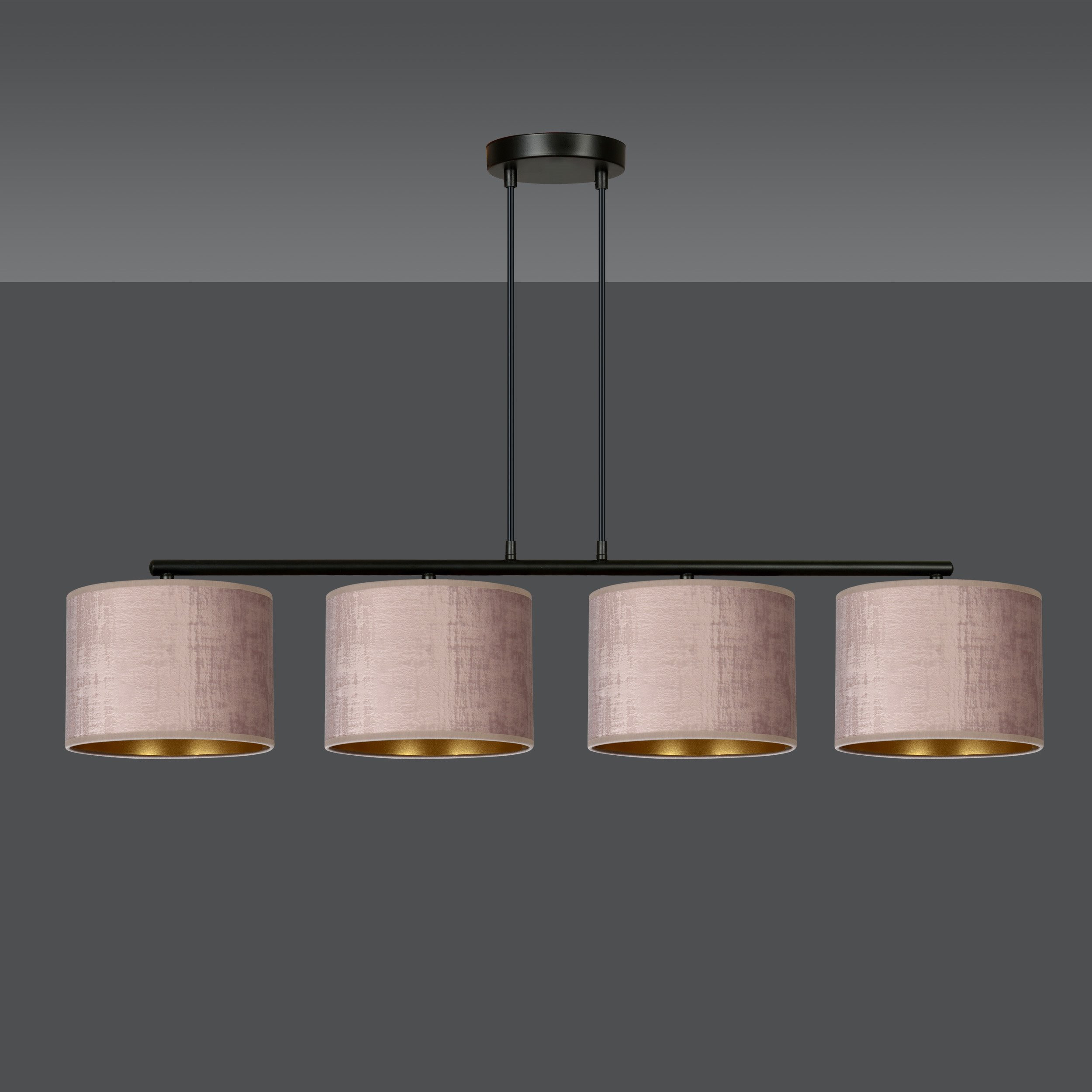 Suspension Hilde base en métal et abat-jour en velours au design contemporain par Emibig Suspension Hilde base en métal et abat-jour en velours au design contemporain par Emibig