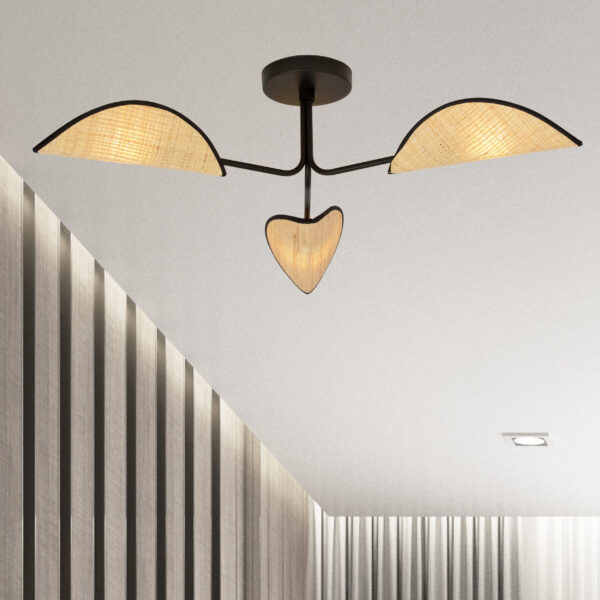 Plafonnier Gomez base en métal avec abat-jour en forme de feuille au design contemporain par Emibig