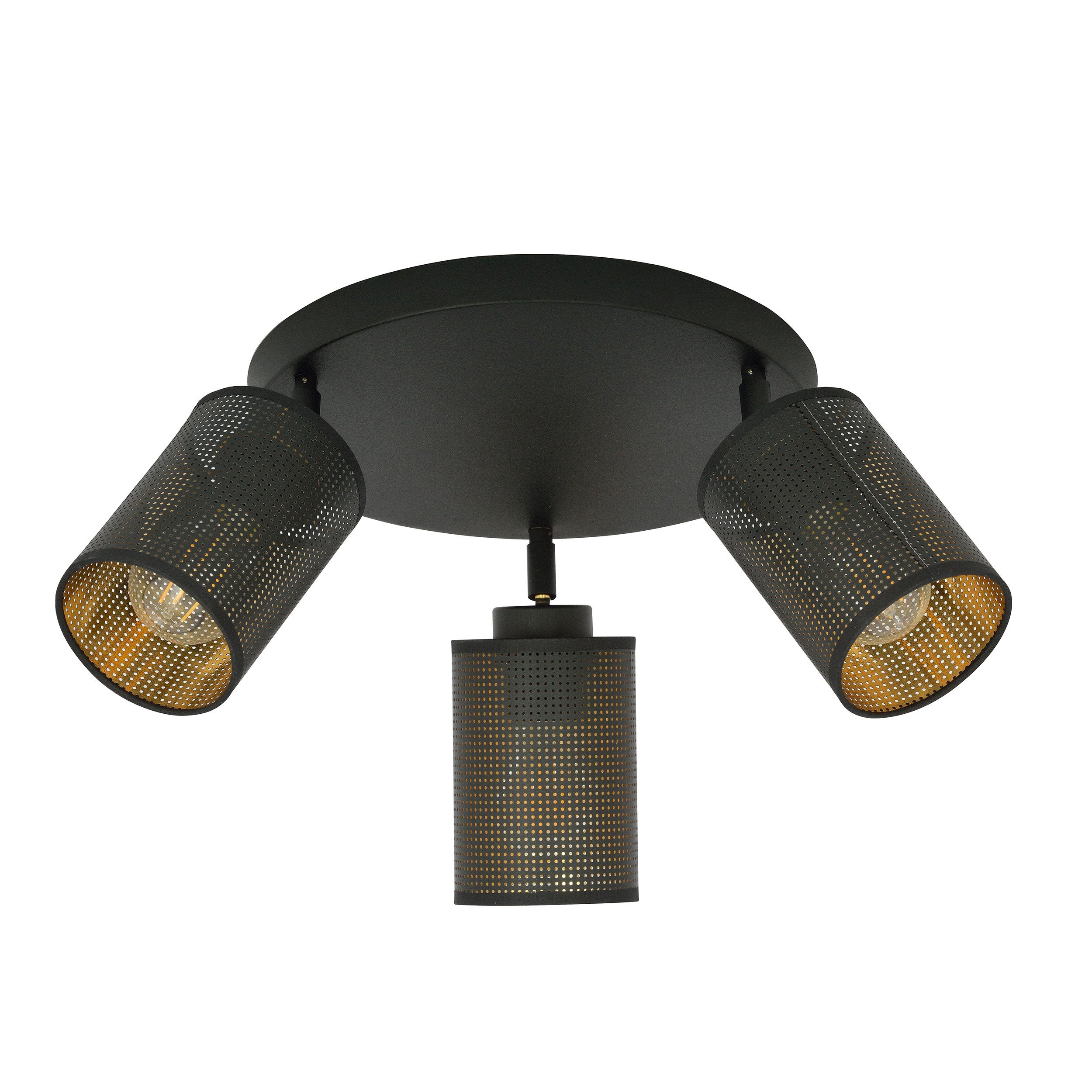 Plafonnier Bronx base en métal circulaire avec abat-jour noir et or au design contemporain par Emibig Plafonnier Bronx base en métal circulaire avec abat-jour noir et or au design contemporain par Emibig