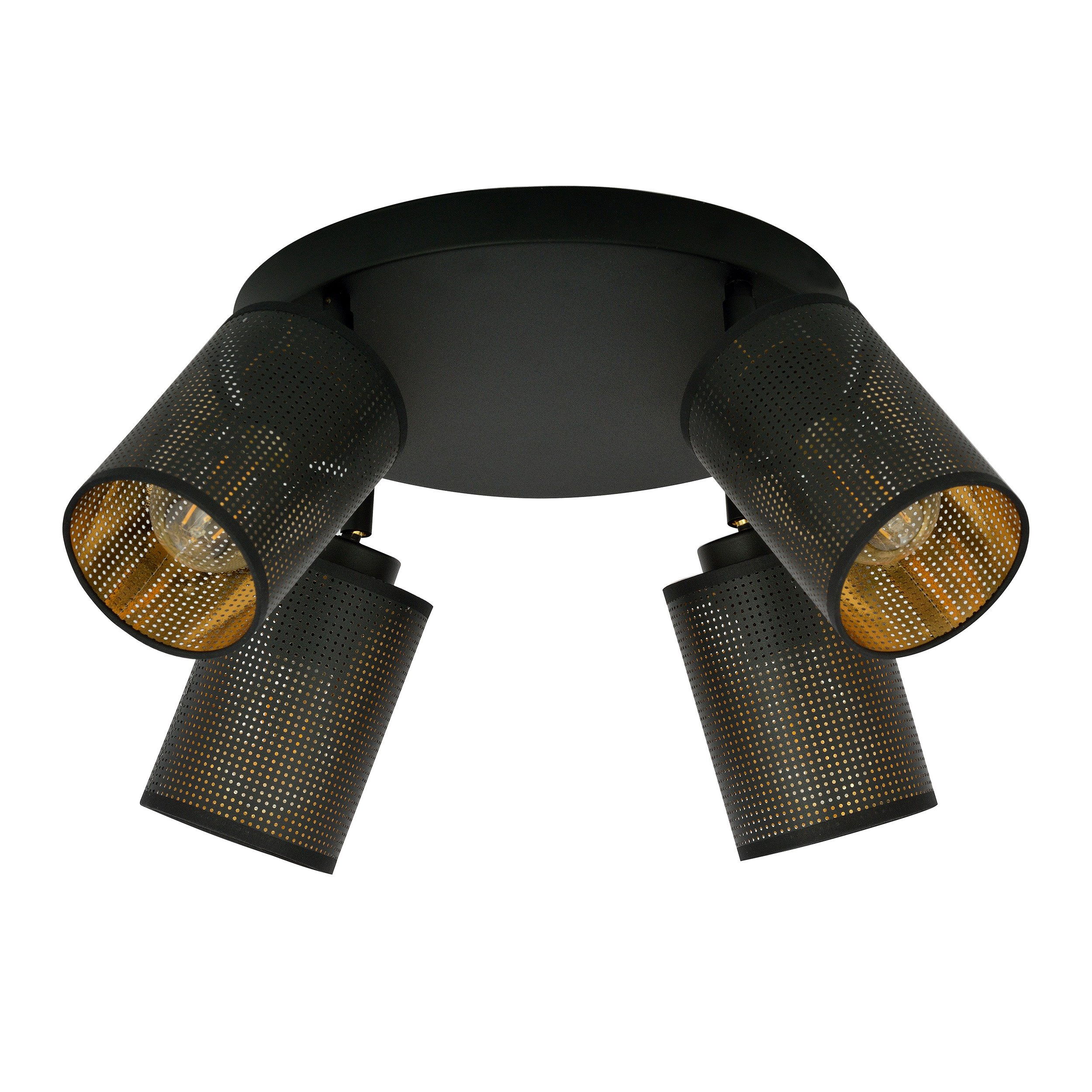 Plafonnier Bronx base en métal circulaire avec abat-jour noir et or au design contemporain par Emibig Plafonnier Bronx base en métal circulaire avec abat-jour noir et or au design contemporain par Emibig