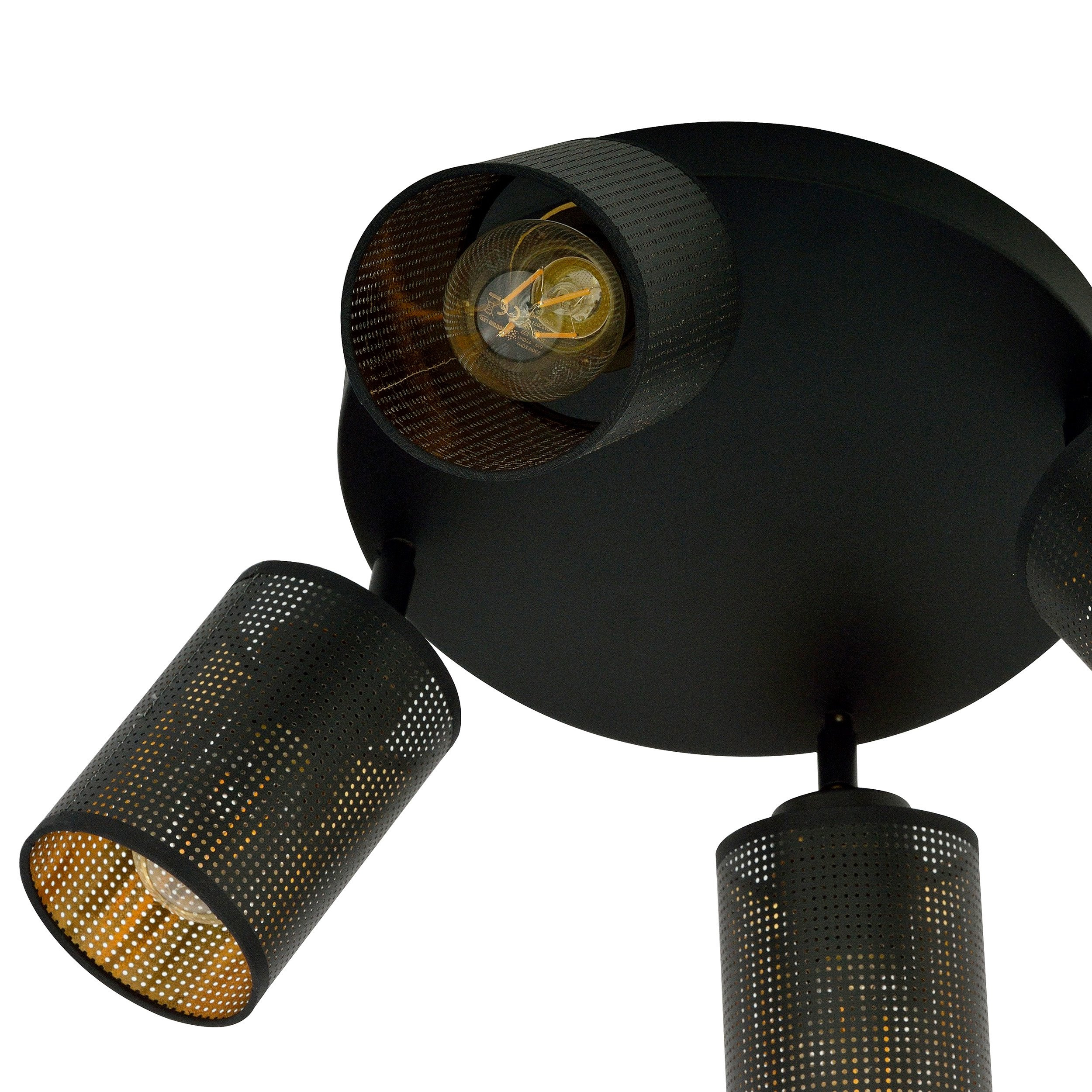 Plafonnier Bronx base en métal circulaire avec abat-jour noir et or au design contemporain par Emibig Plafonnier Bronx base en métal circulaire avec abat-jour noir et or au design contemporain par Emibig