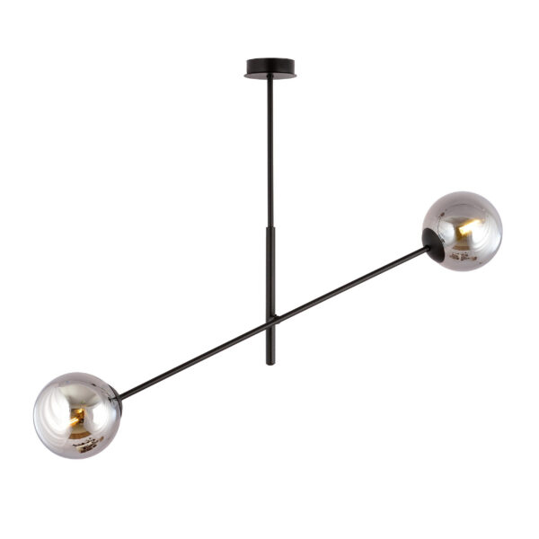 Plafonnier Linear base en métal et abat-jour en boule de verre au design contemporain par Emibig
