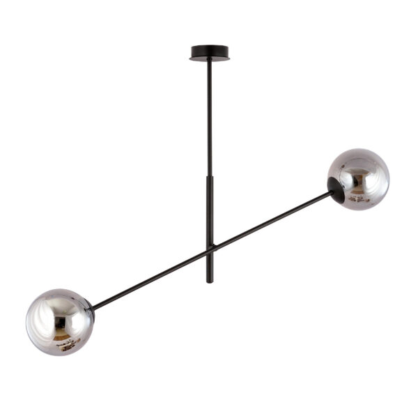 Plafonnier Linear base en métal et abat-jour en boule de verre au design contemporain par Emibig
