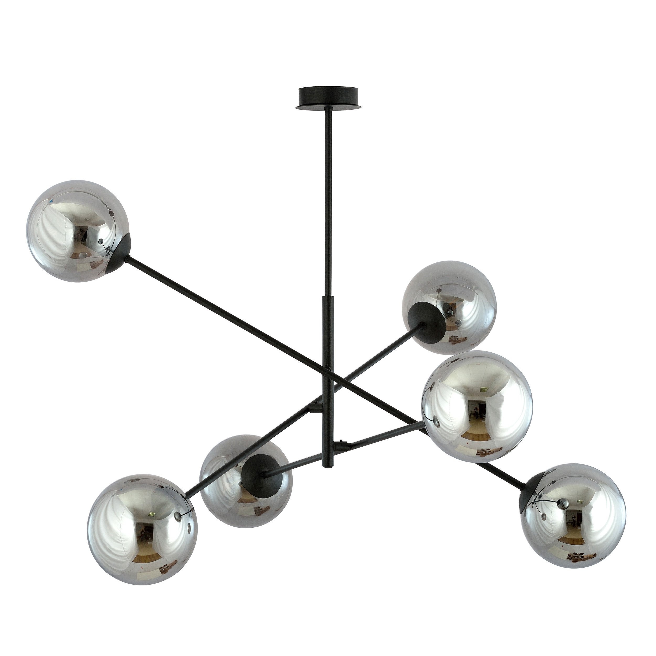 Plafonnier Linear base en métal et abat-jour en boule de verre au design contemporain par Emibig Plafonnier Linear base en métal et abat-jour en boule de verre au design contemporain par Emibig