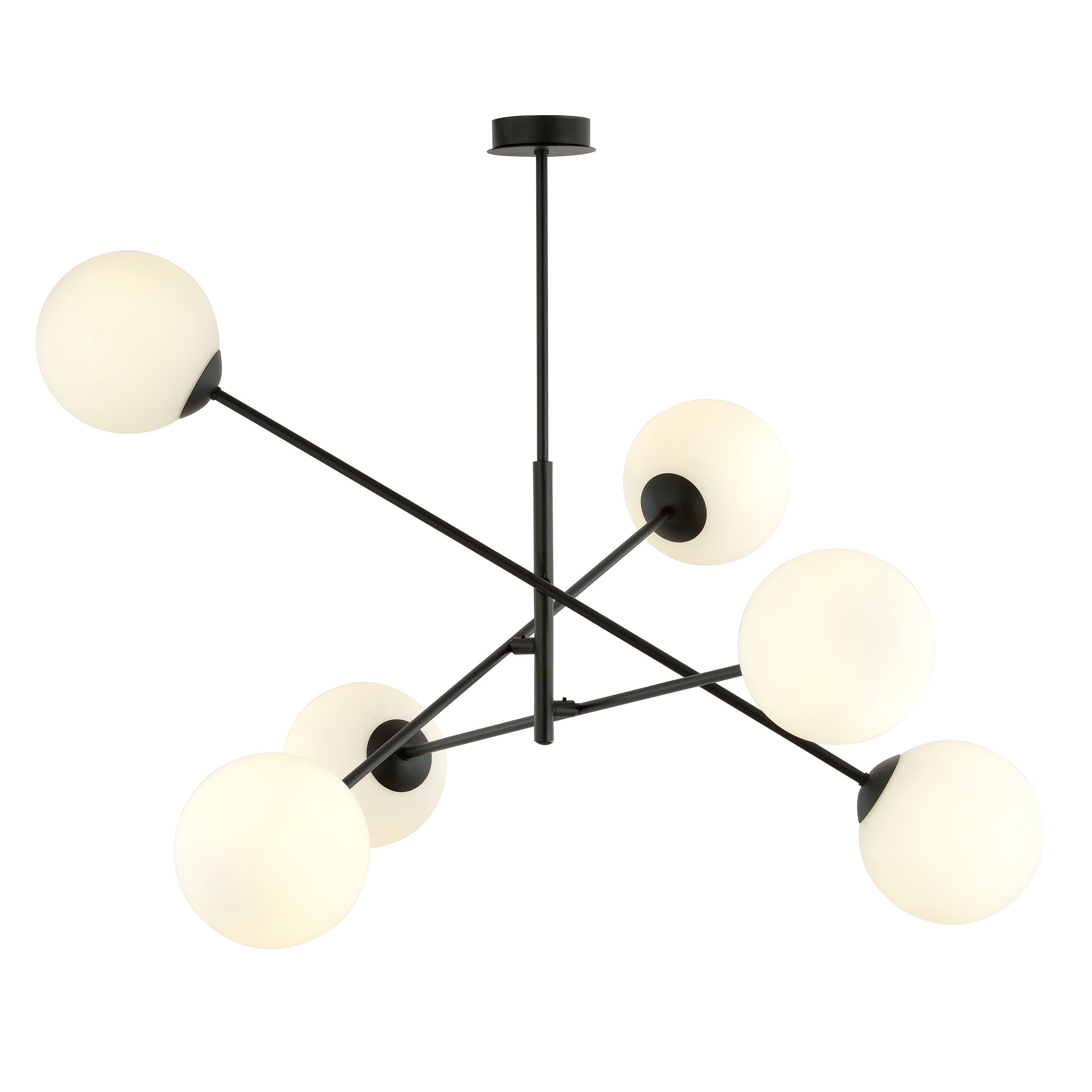 Plafonnier Linear base en métal et abat-jour en boule de verre au design contemporain par Emibig Plafonnier Linear base en métal et abat-jour en boule de verre au design contemporain par Emibig