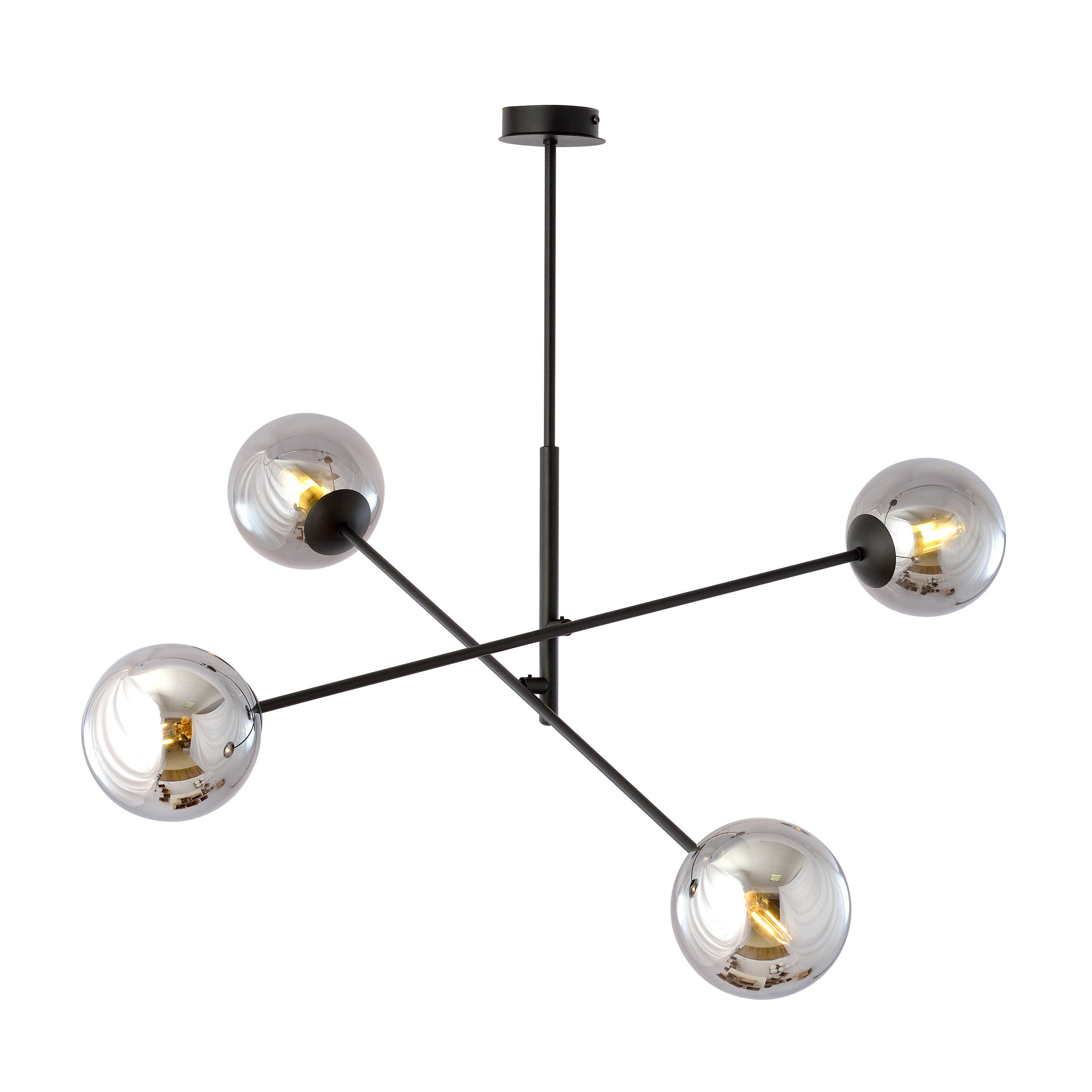 Plafonnier Linear base en métal et abat-jour en boule de verre au design contemporain par Emibig Plafonnier Linear base en métal et abat-jour en boule de verre au design contemporain par Emibig