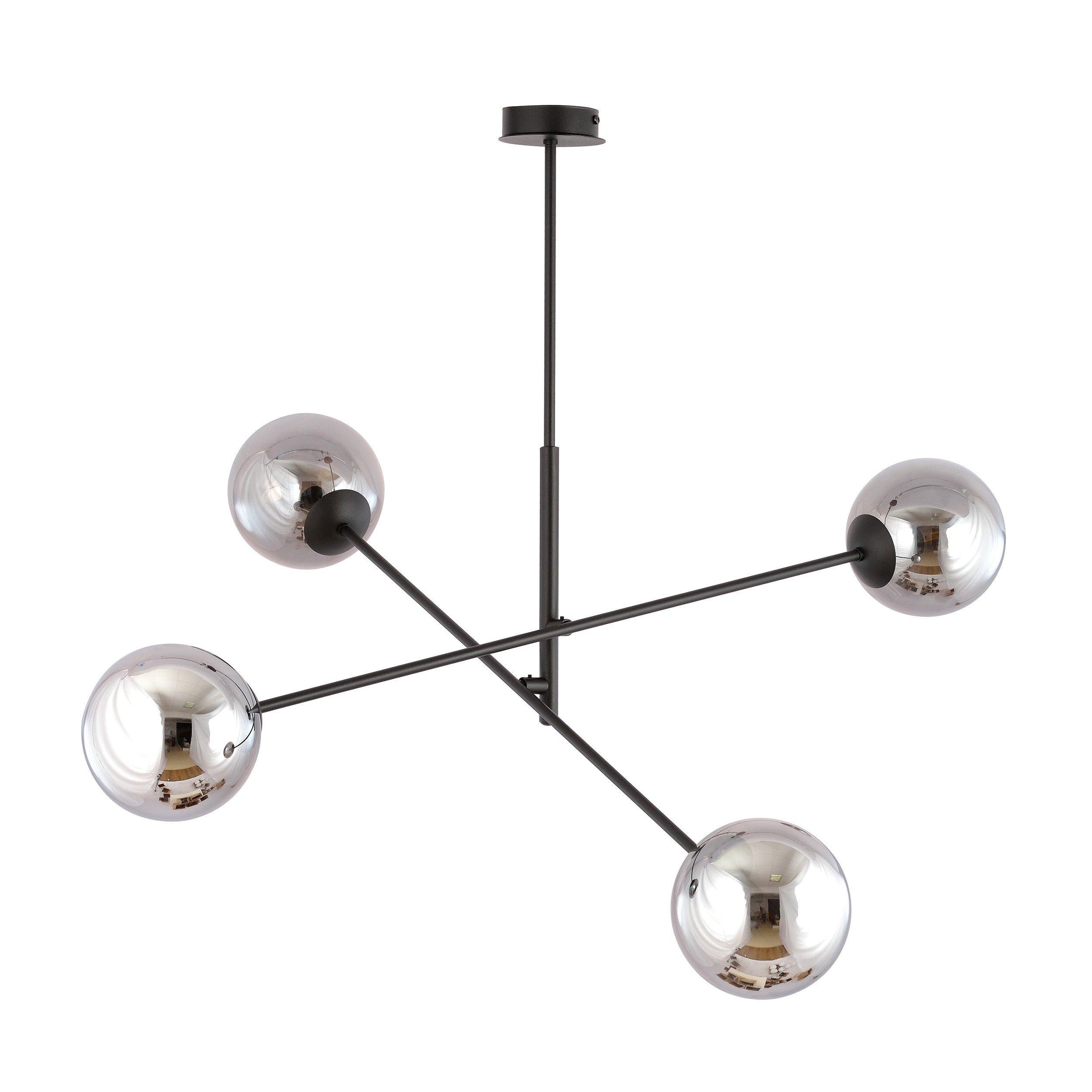 Plafonnier Linear base en métal et abat-jour en boule de verre au design contemporain par Emibig Plafonnier Linear base en métal et abat-jour en boule de verre au design contemporain par Emibig