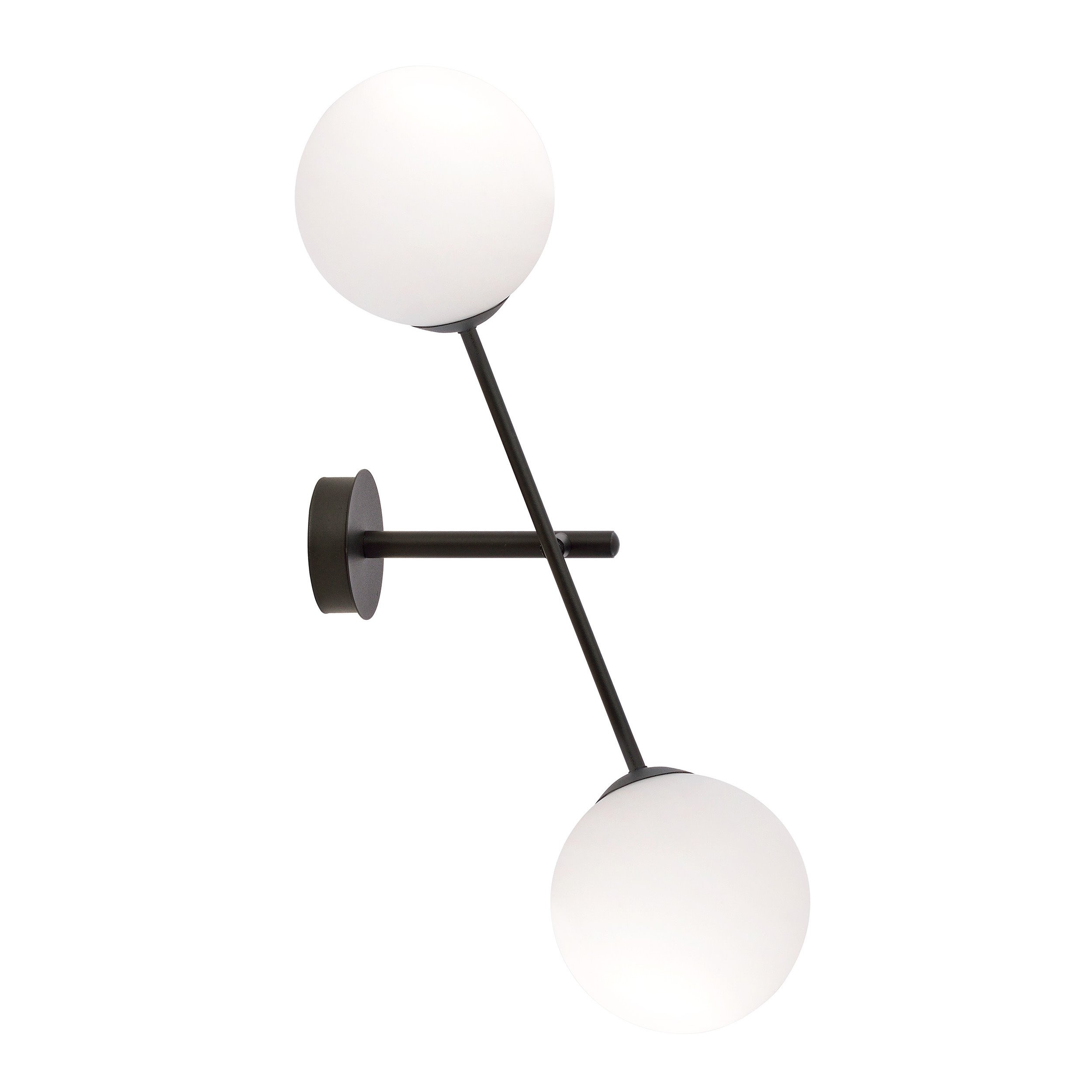 Applique murale Linear base en métal et abat-jour en boule de verre au design contemporain par Emibig Applique murale Linear base en métal et abat-jour en boule de verre au design contemporain par Emibig