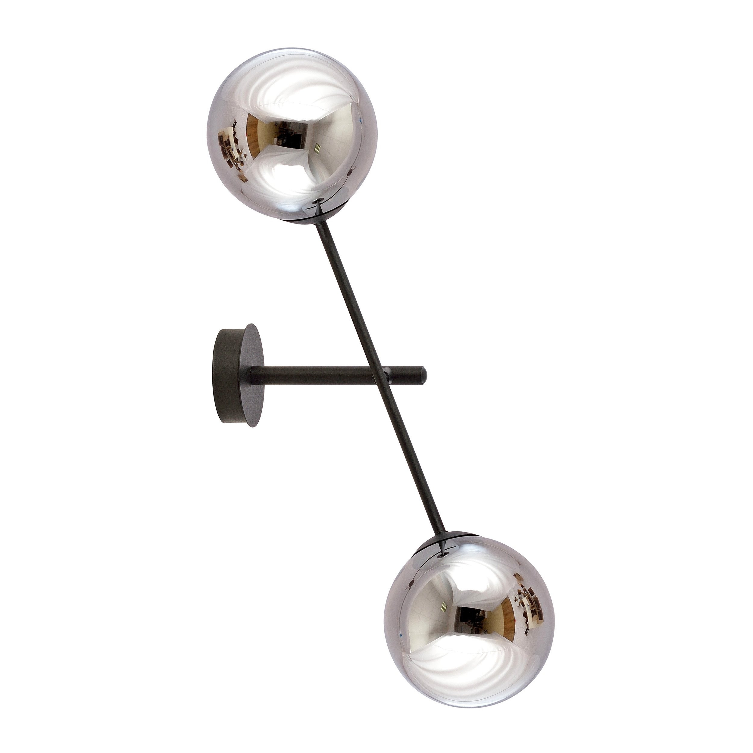 Applique murale Linear base en métal et abat-jour en boule de verre au design contemporain par Emibig