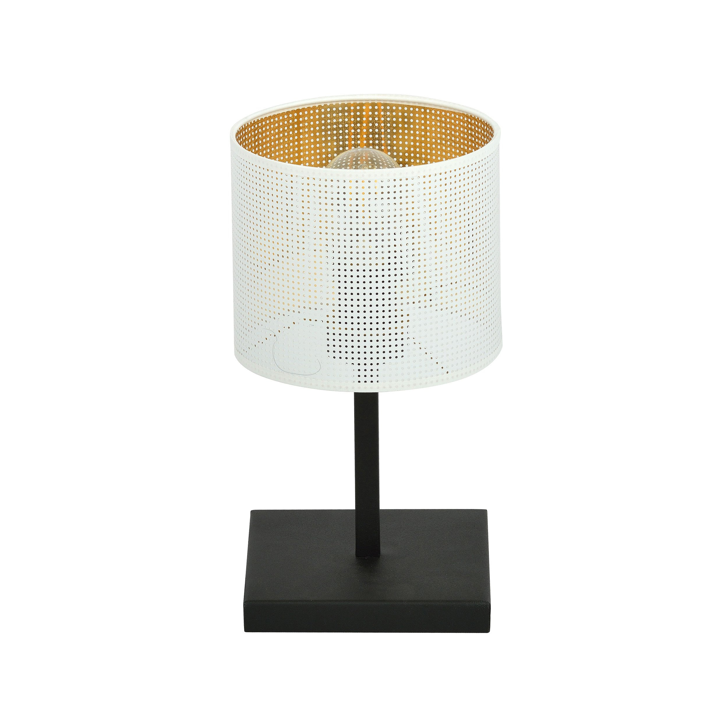 Lampe à poser Jordan base en métal avec abat-jour au motif ajouré au design contemporain par Emibig