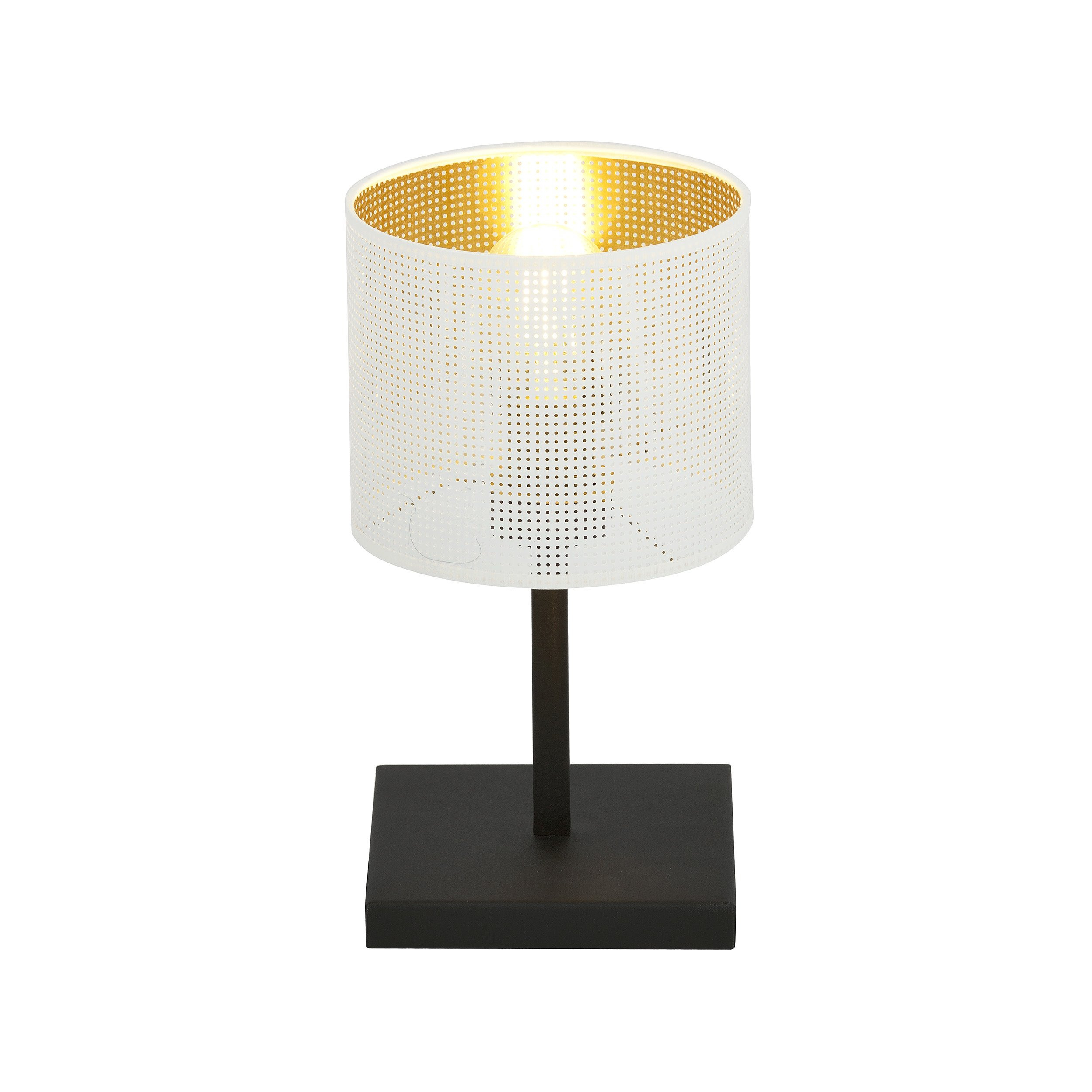 Lampe à poser Jordan base en métal avec abat-jour au motif ajouré au design contemporain par Emibig