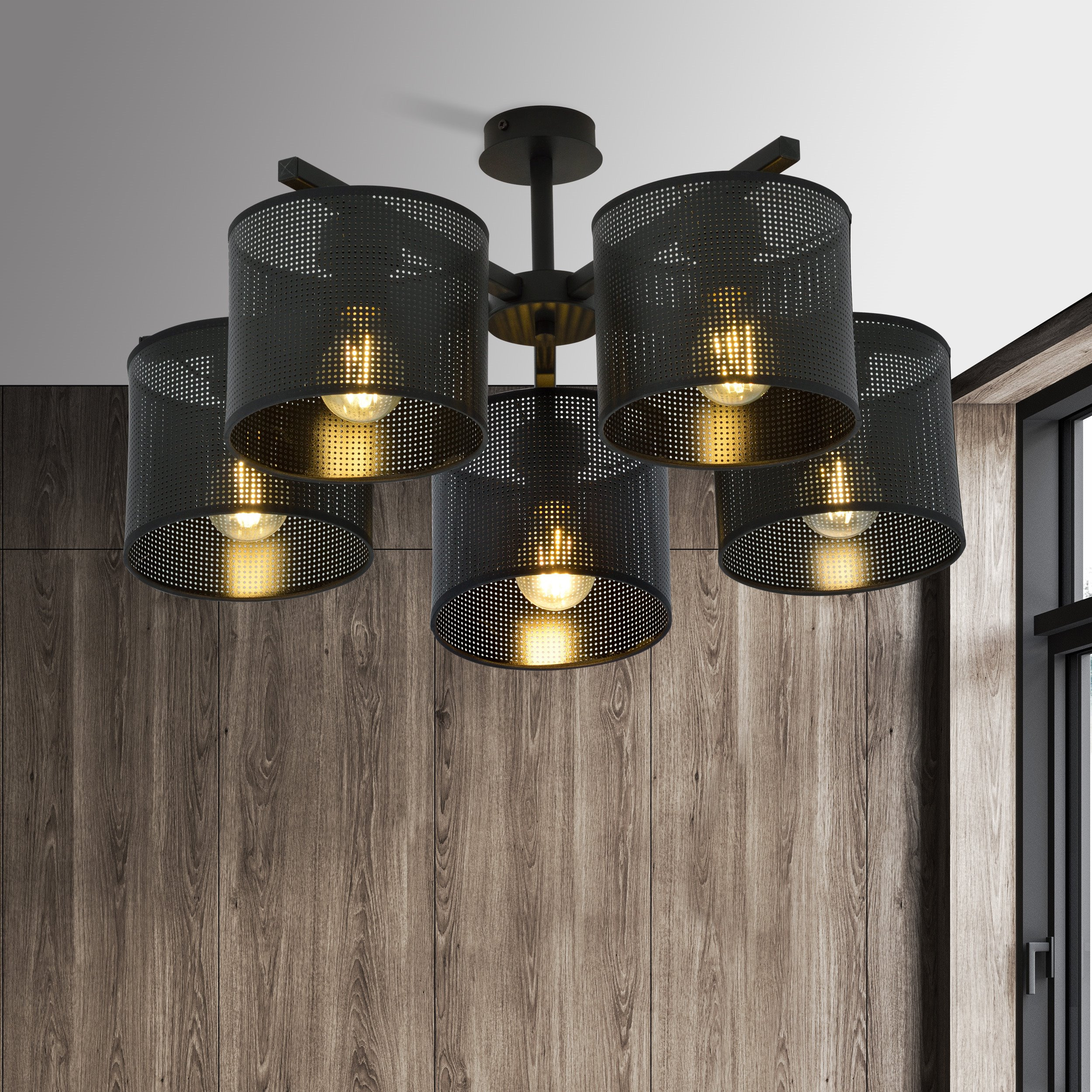 Plafonnier Jordan base en métal avec abat-jour au motif ajouré au design contemporain par Emibig Plafonnier Jordan base en métal avec abat-jour au motif ajouré au design contemporain par Emibig