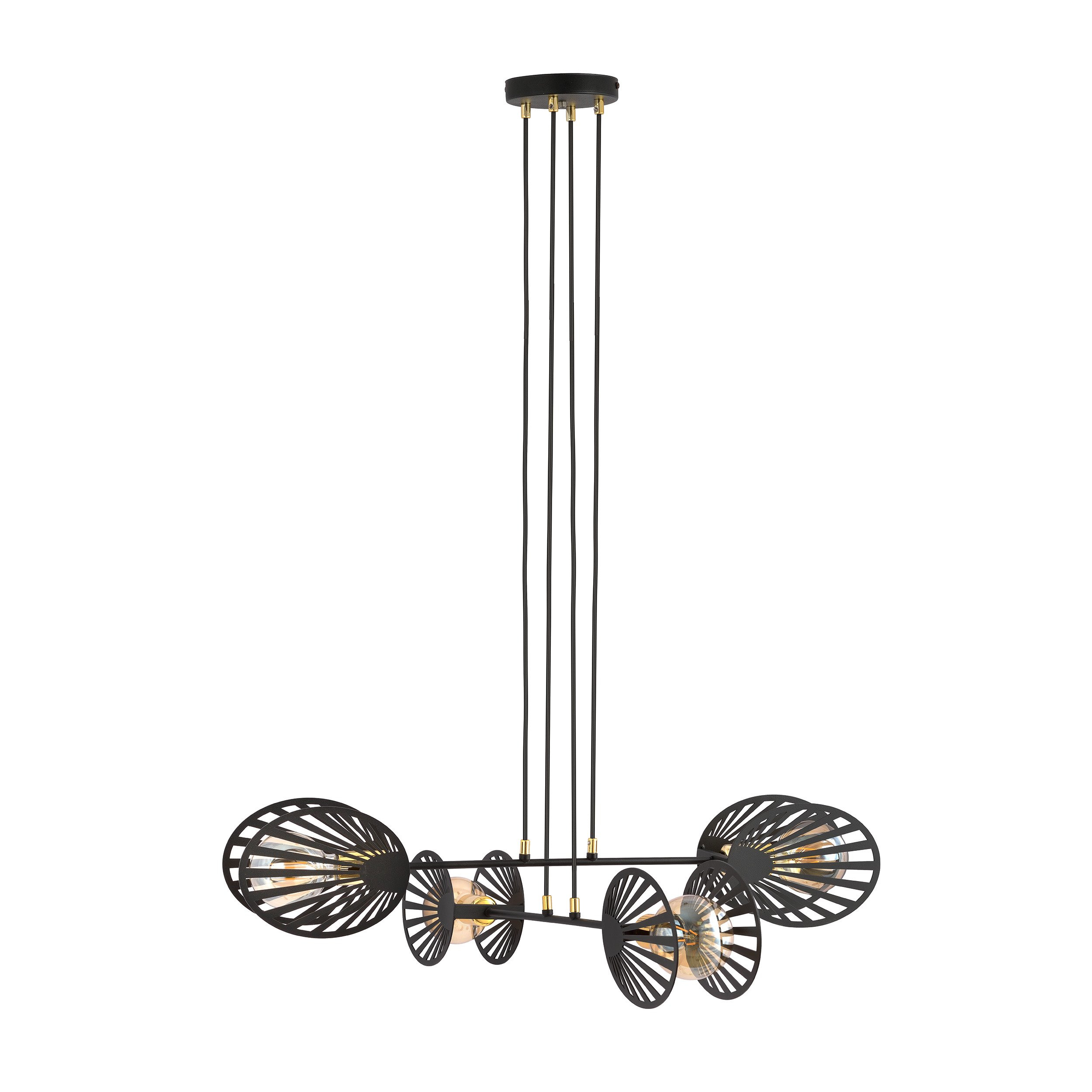 Suspension Playa base en métal noir et cache ampoule en forme de palmierau design contemporain par Emibig Suspension Playa base en métal noir et cache ampoule en forme de palmierau design contemporain par Emibig