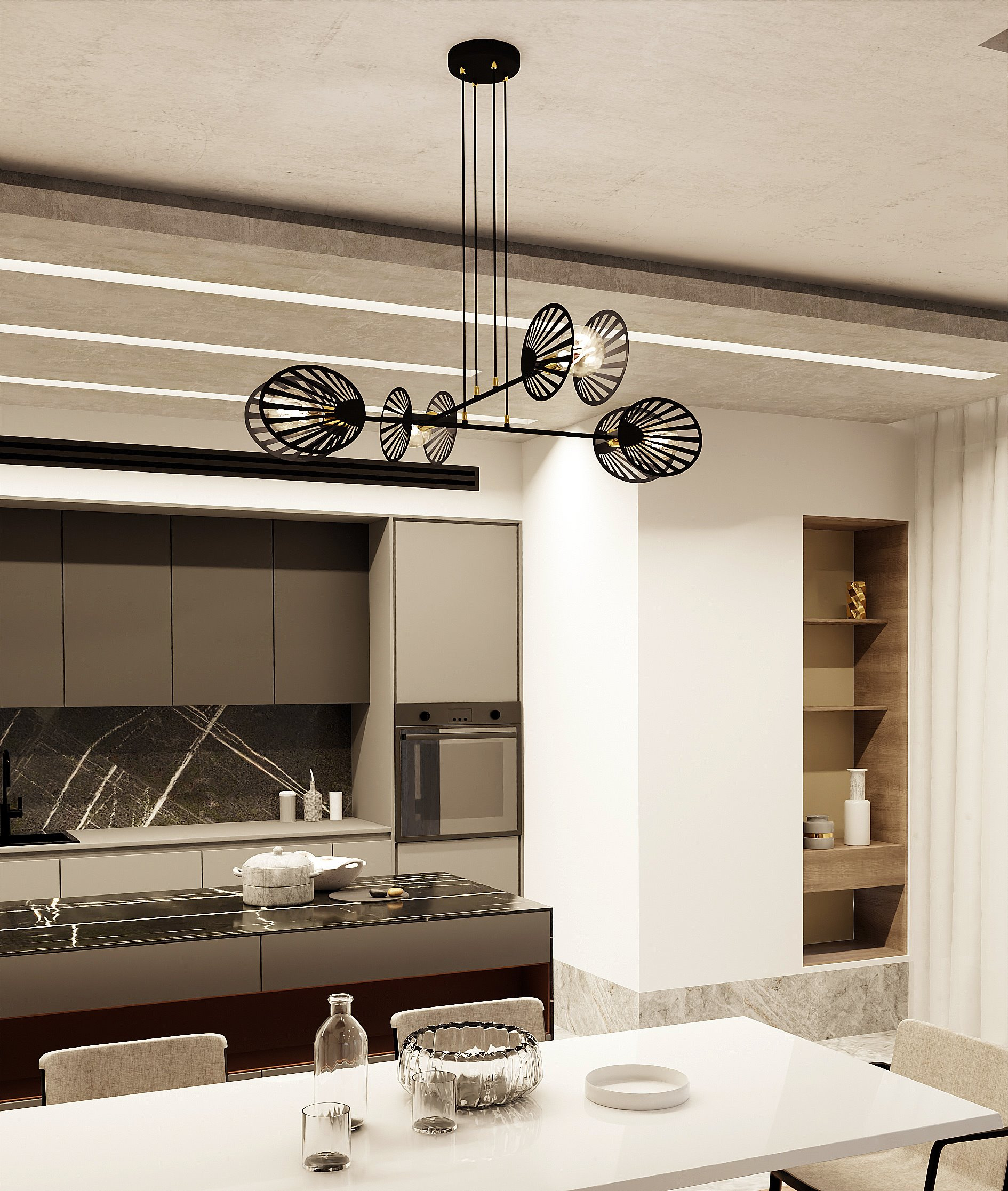 Suspension Playa base en métal noir et cache ampoule en forme de palmierau design contemporain par Emibig Suspension Playa base en métal noir et cache ampoule en forme de palmierau design contemporain par Emibig
