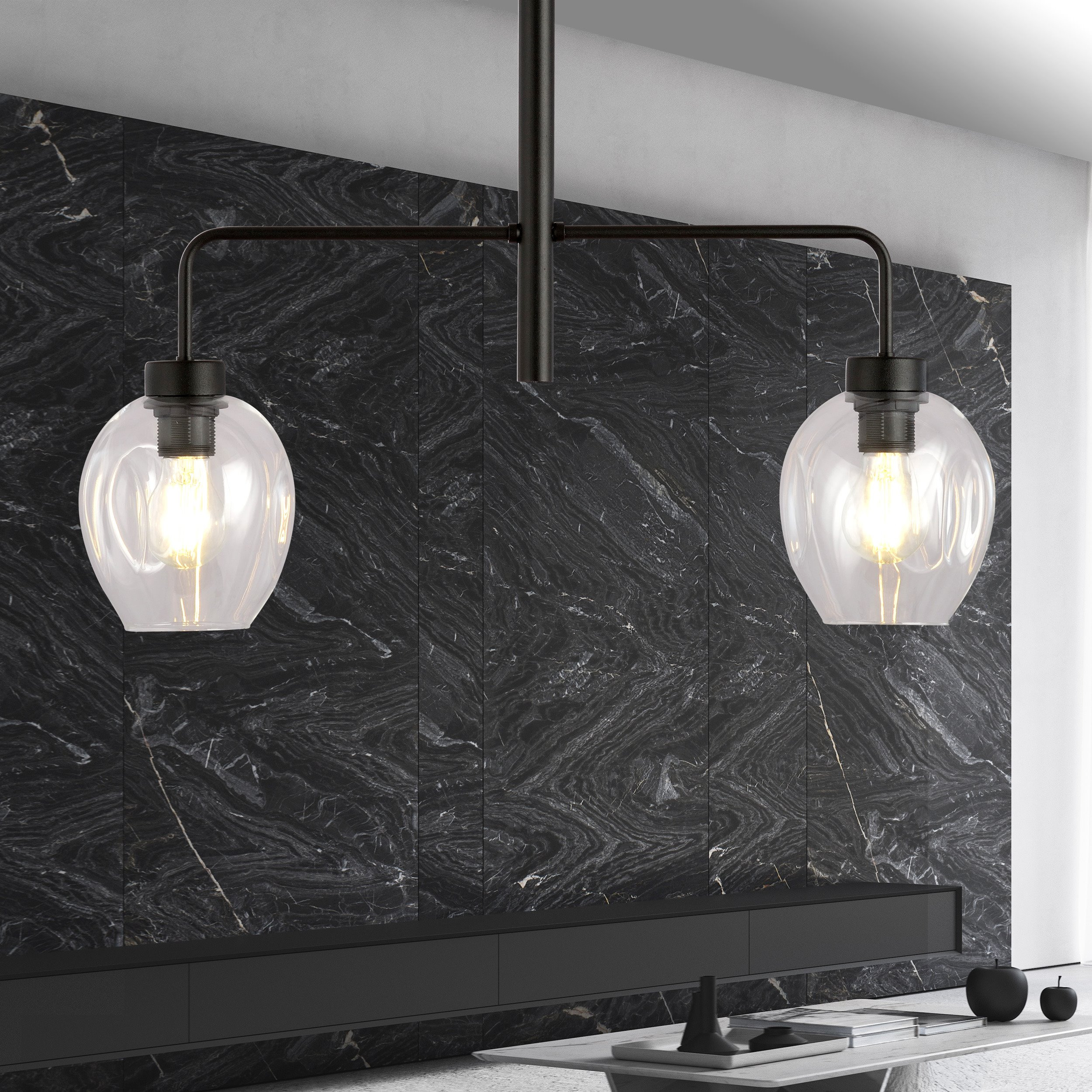 Suspension Lukka abase en métal en forme de fourche au design contemporain par Emibig Suspension Lukka abase en métal en forme de fourche au design contemporain par Emibig